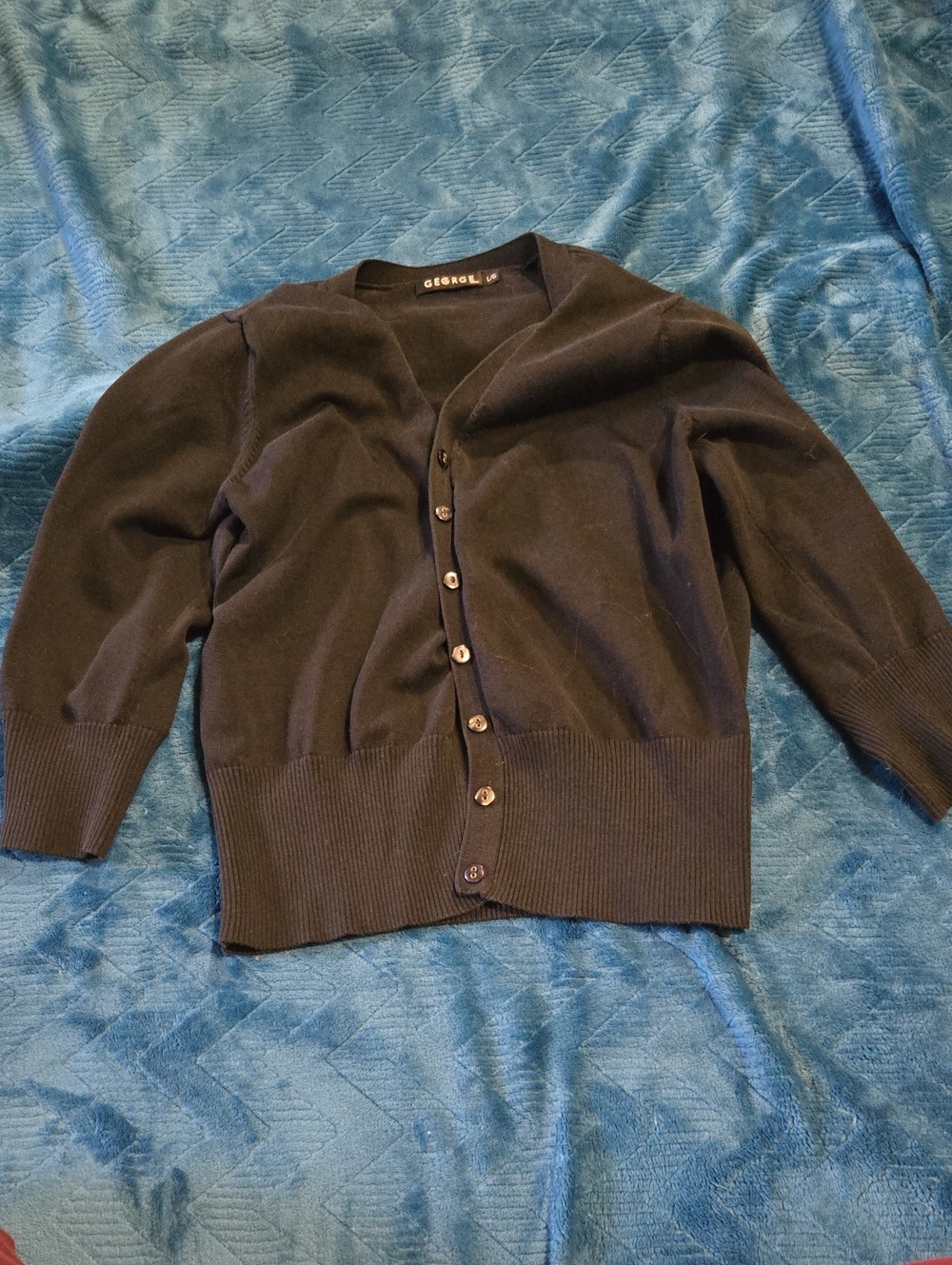 3/$20 George Black V-Neck Button Cardigan